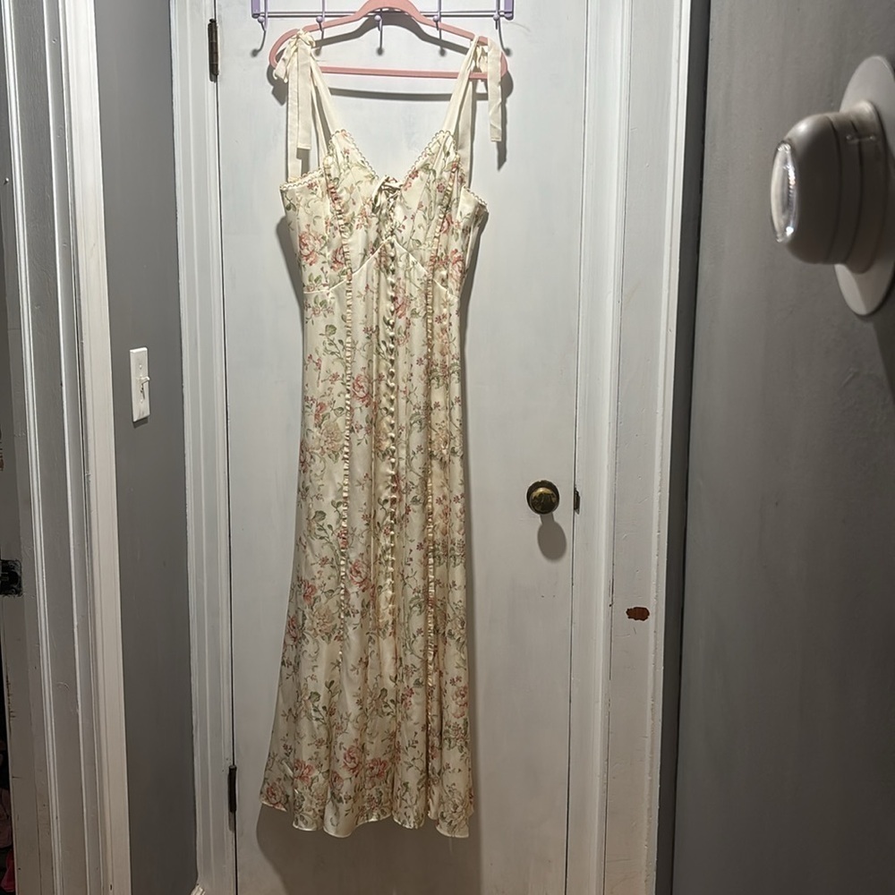 V CHAPMAN Eden carmel valley rose midi dress size 10